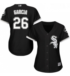 Womens Majestic Chicago White Sox 26 Avisail Garcia Replica Black Alternate Home Cool Base MLB Jersey