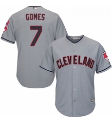 Youth Majestic Cleveland Indians 7 Yan Gomes Replica Grey Road Cool Base MLB Jersey