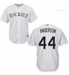 Mens Majestic Colorado Rockies 44 Tyler Anderson Replica White Home Cool Base MLB Jersey 