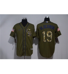 Rockies 19 Charlie Blackmon Olive 2020 Nike Cool Base Jersey