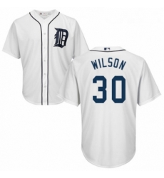 Youth Majestic Detroit Tigers 30 Alex Wilson Replica White Home Cool Base MLB Jersey 