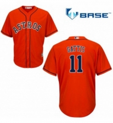 Youth Majestic Houston Astros 11 Evan Gattis Replica Orange Alternate Cool Base MLB Jersey