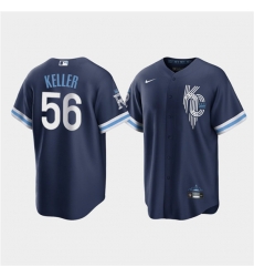 Men Kansas City Royals 56 Brad Keller 2022 Navy City Connect Cool Base Stitched jersey