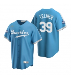 Men Brooklyn Los Angeles Dodgers 39 Blake Treinen Light Blue 2020 World Series Champions Cooperstown Collection Jersey