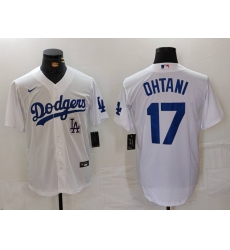 Men Los Angeles Dodgers 17 Shohei Ohtani White Stitched Baseball Jersey 1