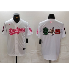 Men Los Angeles Dodgers Team Big Logo White Pink Vin  26 Kobe Patch Stitched Baseball JerseyS 8