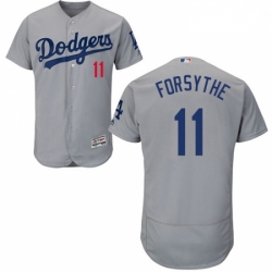 Mens Majestic Los Angeles Dodgers 11 Logan Forsythe Gray Alternate Flex Base Authentic Collection MLB Jersey