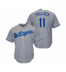 Youth Los Angeles Dodgers 11 A J Pollock Authentic Grey Road Cool Base Baseball Jersey 