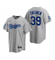 Youth Los Angeles Dodgers 39 Blake Treinen Gray 2020 World Series Champions Replica Jersey