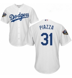 Youth Majestic Los Angeles Dodgers 31 Mike Piazza Authentic White Home Cool Base 2018 World Series MLB Jersey