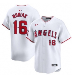 Men Los Angeles Angels 16 Mickey Moniak White Home Limited Stitched Baseball Jersey