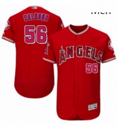 Mens Majestic Los Angeles Angels of Anaheim 56 Kole Calhoun Authentic Red Alternate Cool Base MLB Jersey