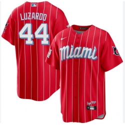 Men Miami Marlins 44 Jesus Luzardo Red Flex Base Stitched Baseball Jersey