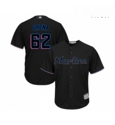 Mens Miami Marlins 62 Jose Urena Replica Black Alternate 2 Cool Base Baseball Jersey 