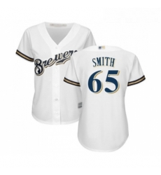 Womens Milwaukee Brewers 65 Burch Smith Replica White Alternate Cool Base Baseball Jersey 