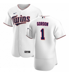 Men Minnesota Twins 1 Nick Gordon Men Nike White Home 2020 Flex Base Player MLB Jersey