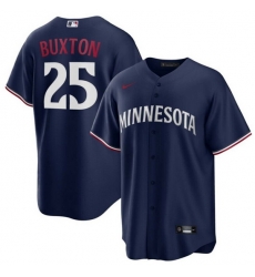 Men Minnesota Twins 25 Byron Buxton Navy Cool Base Stitched Jersey