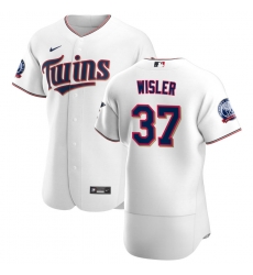 Men Minnesota Twins 37 Matt Wisler Men Nike White Home 2020 60th Season Flex Base Team MLB Jersey