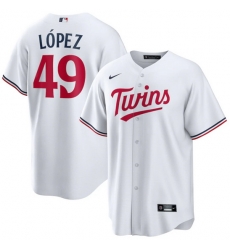 Men Minnesota Twins 49 Pablo L F3pez Navy Cool Base Stitched Jersey