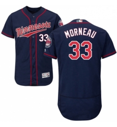 Mens Majestic Minnesota Twins 33 Justin Morneau Authentic Navy Blue Alternate Flex Base Authentic Collection MLB Jersey