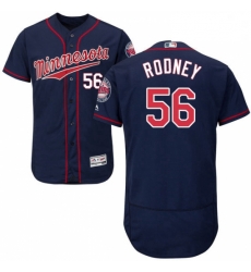 Mens Majestic Minnesota Twins 56 Fernando Rodney Navy Blue Alternate Flex Base Authentic Collection MLB Jersey