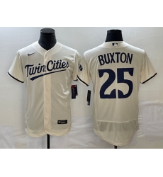 Men's Minnesota Twins #25 Byron Buxton 2023 Cream Flex Base Stitched Jersey