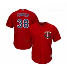 Mens Minnesota Twins 38 Blake Parker Replica Scarlet Alternate Cool Base Baseball Jersey 