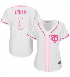 Womens Majestic Minnesota Twins 0 Erick Aybar Replica White Fashion Cool Base MLB Jersey 