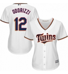 Womens Majestic Minnesota Twins 12 Jake Odorizzi Authentic White Home Cool Base MLB Jersey 