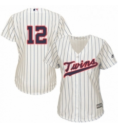 Womens Majestic Minnesota Twins 12 Jake Odorizzi Replica Cream Alternate Cool Base MLB Jersey 