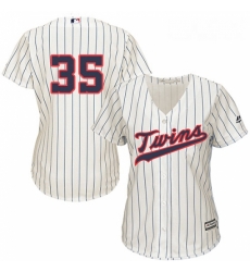 Womens Majestic Minnesota Twins 35 Michael Pineda Authentic Cream Alternate Cool Base MLB Jersey 