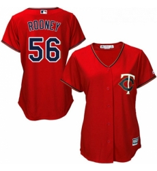 Womens Majestic Minnesota Twins 56 Fernando Rodney Authentic Scarlet Alternate Cool Base MLB Jersey 