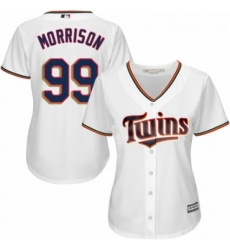 Womens Majestic Minnesota Twins 99 Logan Morrison Authentic White Home Cool Base MLB Jersey 