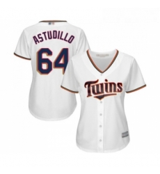 Womens Minnesota Twins 64 Willians Astudillo Replica White Home Cool Base Baseball Jersey 