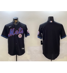 Men New York Mets Team Big Logo Graphite 2024 City Connect Limited Stitched Baseball Jersey 2