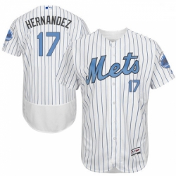 Mens Majestic New York Mets 17 Keith Hernandez Authentic White 2016 Fathers Day Fashion Flex Base MLB Jersey