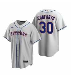 Mens Nike New York Mets 30 Michael Conforto Gray Road Stitched Baseball Jerse