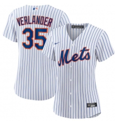 Women New York Mets Justin Verlander  #35 White Cool Base Stitched MLB jersey