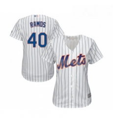 Womens New York Mets 40 Wilson Ramos Authentic White Home Cool Base Baseball Jersey 