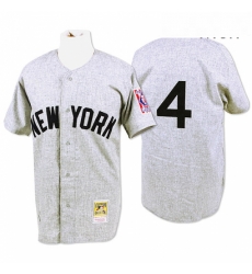 Mens Mitchell and Ness 1939 New York Yankees 4 Lou Gehrig Replica Grey Throwback MLB Jersey