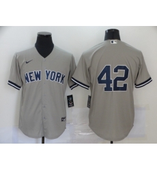 Yankees 42 Mariano Rivera Gray Nike Cool Base Jersey