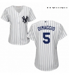 Womens Majestic New York Yankees 5 Joe DiMaggio Authentic White Home MLB Jersey