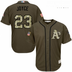 Mens Majestic Oakland Athletics 23 Matt Joyce Replica Green Salute to Service MLB Jersey