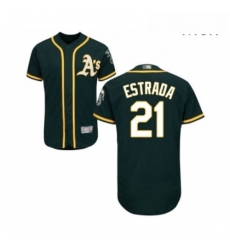 Mens Oakland Athletics 21 Marco Estrada Replica White Home Cool Base Baseball Jersey 