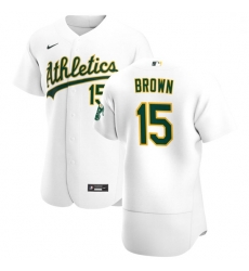 Oakland Athletics 15 Seth Brown Men Nike White Home 2020 Authentic Player MLB Jersey