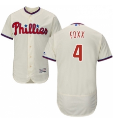 Mens Majestic Philadelphia Phillies 4 Jimmy Foxx Cream Alternate Flex Base Authentic Collection MLB Jersey 