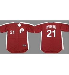 Phillies 21 Bake Mcbride Red 1979 Throwback Jersey