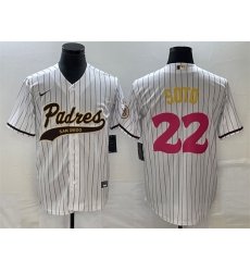 Men San Diego Padres 22 Juan Soto White Cool Base Stitched Baseball Jersey