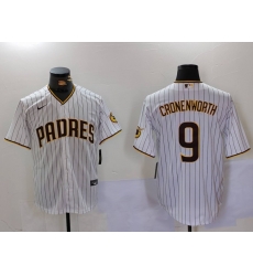 Men San Diego Padres 9 Jake Cronenworth White Cool Base Stitched Baseball Jersey 2