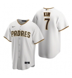 Men San Diego Padres Ha-Seong Kim White Brown Stitched MLB Jersey